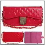 Wholesale iPhone 6 Plus Note 4 Universal Diamond Flip Wallet Strap Purse Case (Hot Pink)